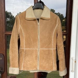 EMC Suede Sherpa lined jacket. Size S